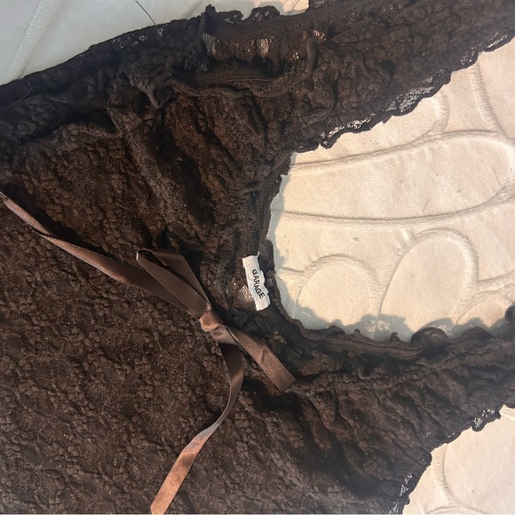 Garage Brown Lace Tank with Ribbon Detail - Picture 2 of 2